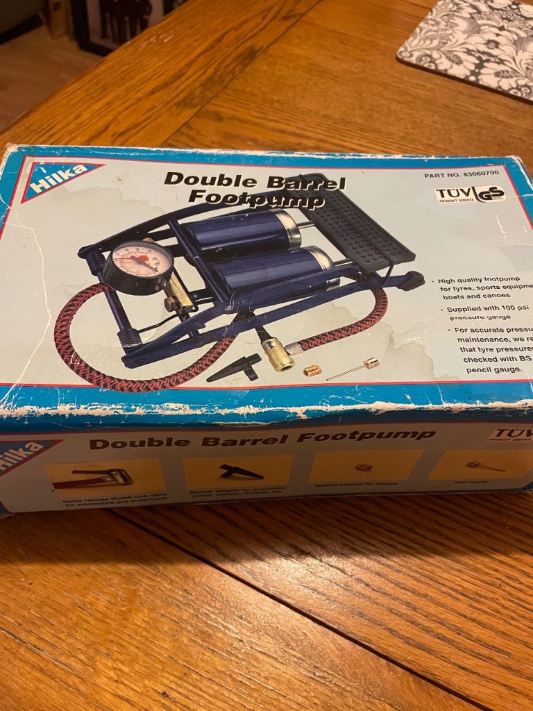 Hilka double barrel foot pump