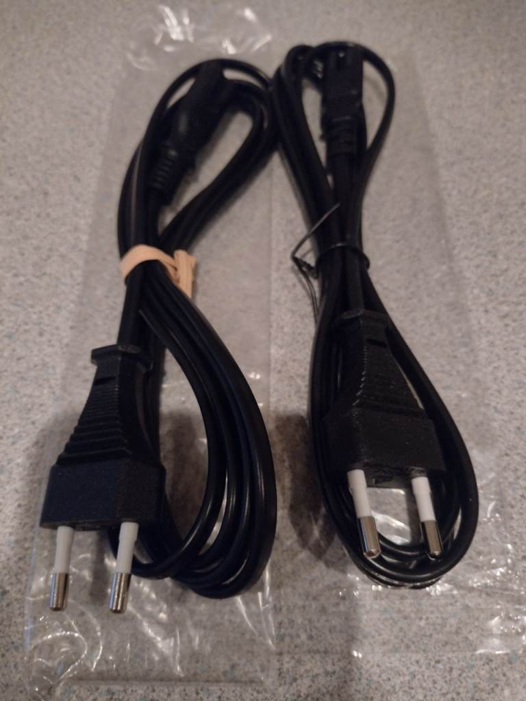 Two Brand New 2 pin Mini Fridge Cables/Leads @ £3 each. See photos/details!