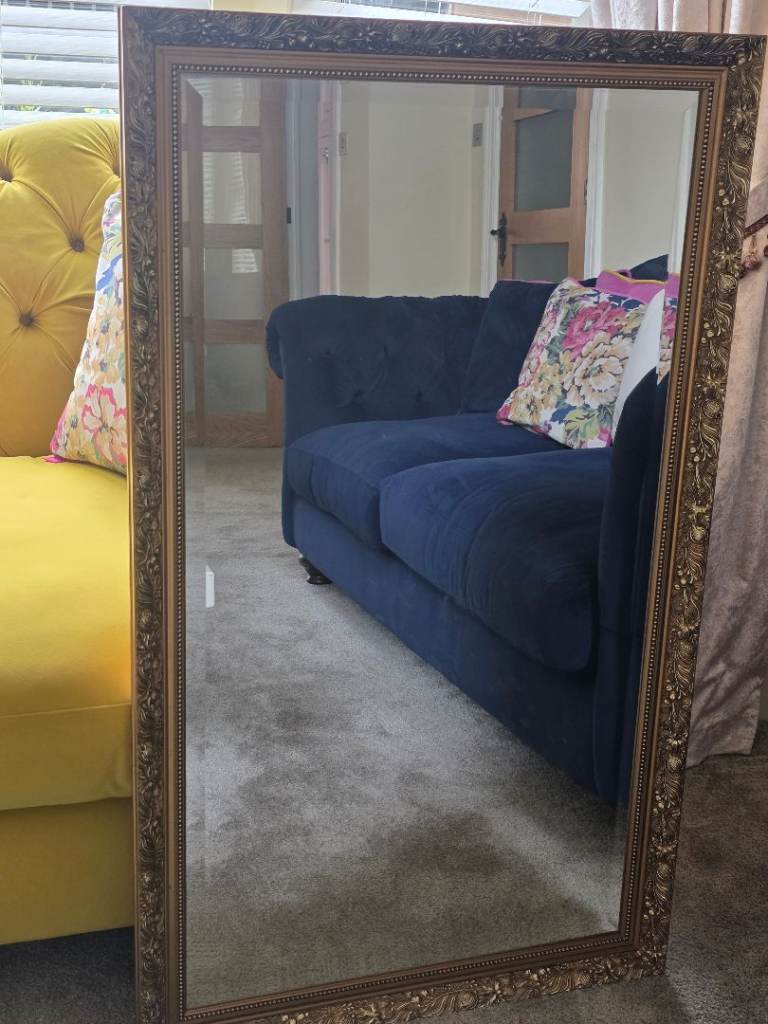 Antique glass mirror