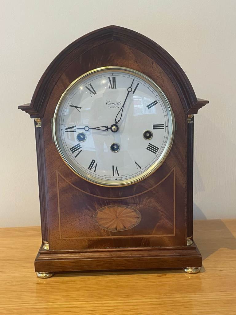 Comitti of London Regency Mahogany Westminster Chime Mantel Clock C4105CH