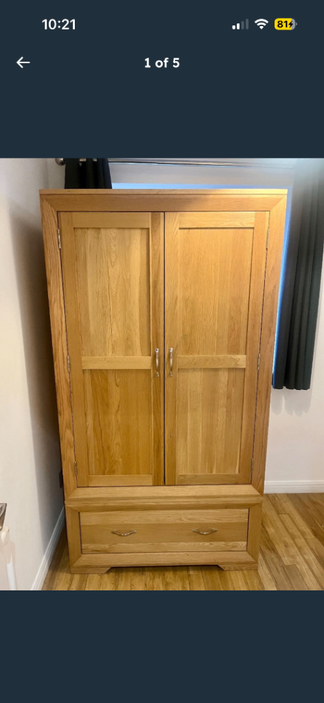 BEVEL Double Wardrobe From Oak Furniture Land Possible Delivery 
