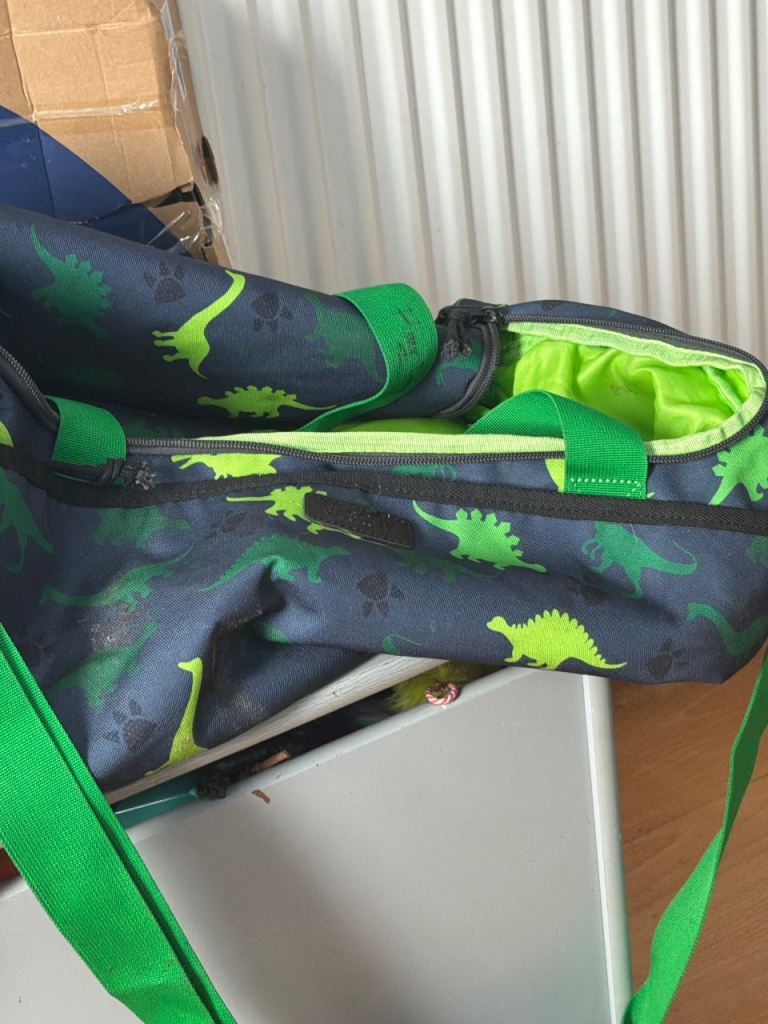 Kids Dinosaur Sports/School Bag – Green & Blue