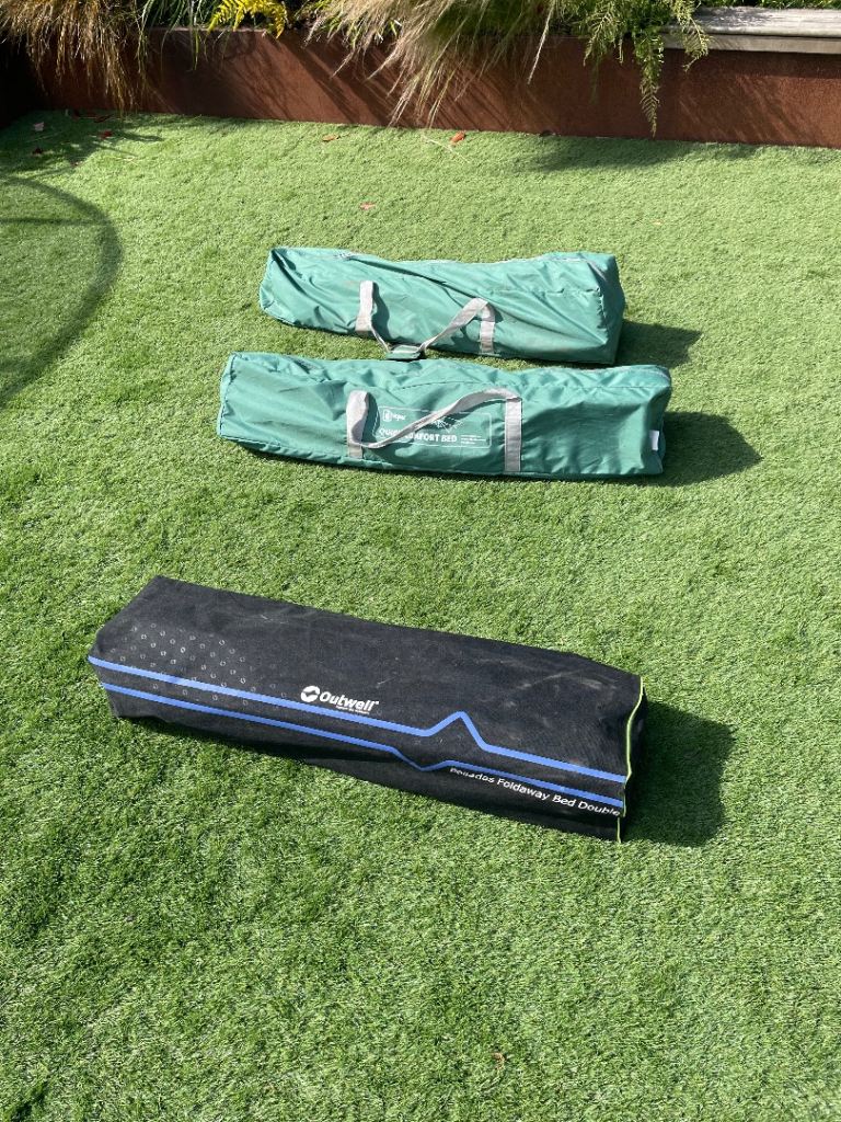Outwell Collapsible Double Camp Bed in Black Carry Bag