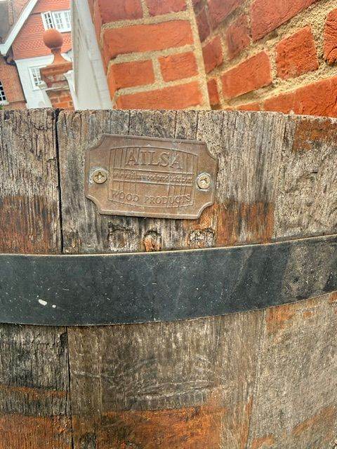 Large Ailsa Wooden Barrel Planter - Fair Condition