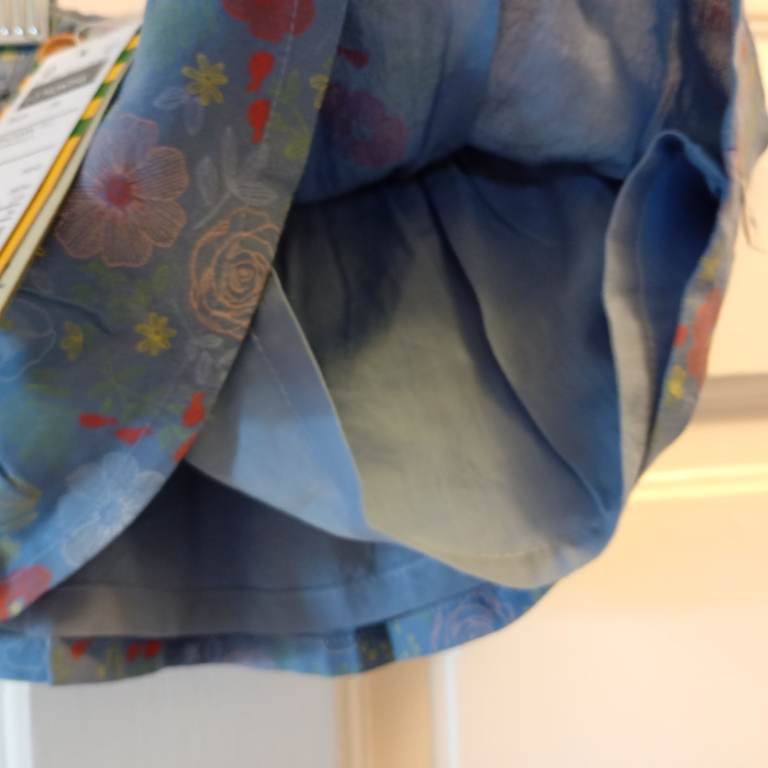 Baby Girl's Floral Blue Skirt with Pretty Flower Detail