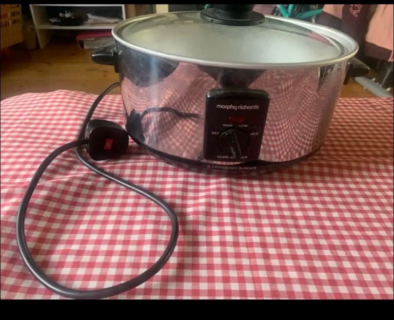 Silver & black Morphy Richards Slow Cooker