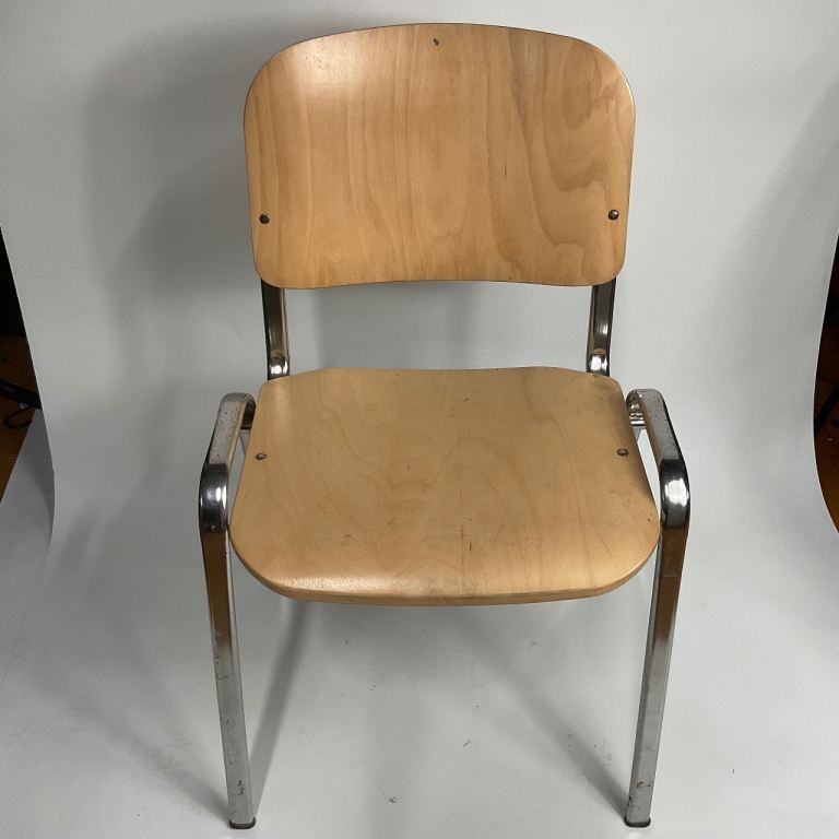21 x Wooden Office/Conference Chairs With Silver Legs