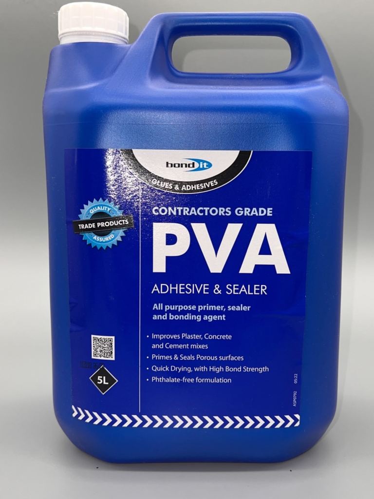 9 units of Bond It Contractors Grade PVA Adhesive & Sealer 5L – New & Unopened