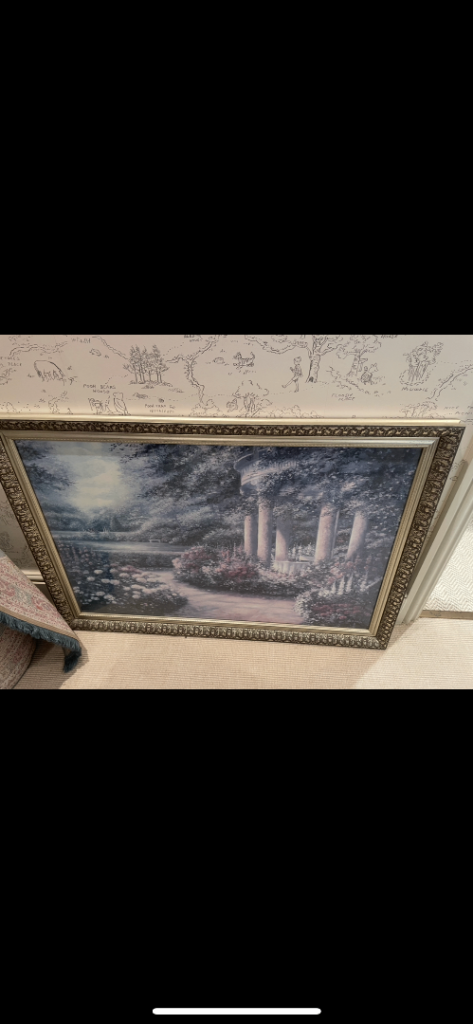 Framed Landscape Painting with Gold Frame – Good Condition