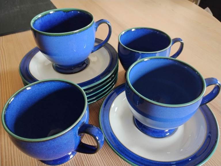 Denby Metz (Imperial Blue) Cups & Saucers 