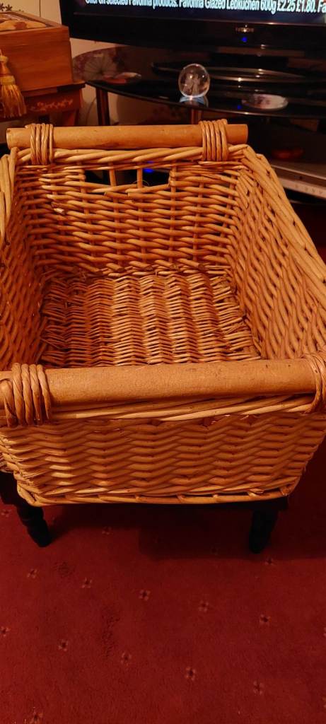 SALE Oblong Wicker Hamper Basket