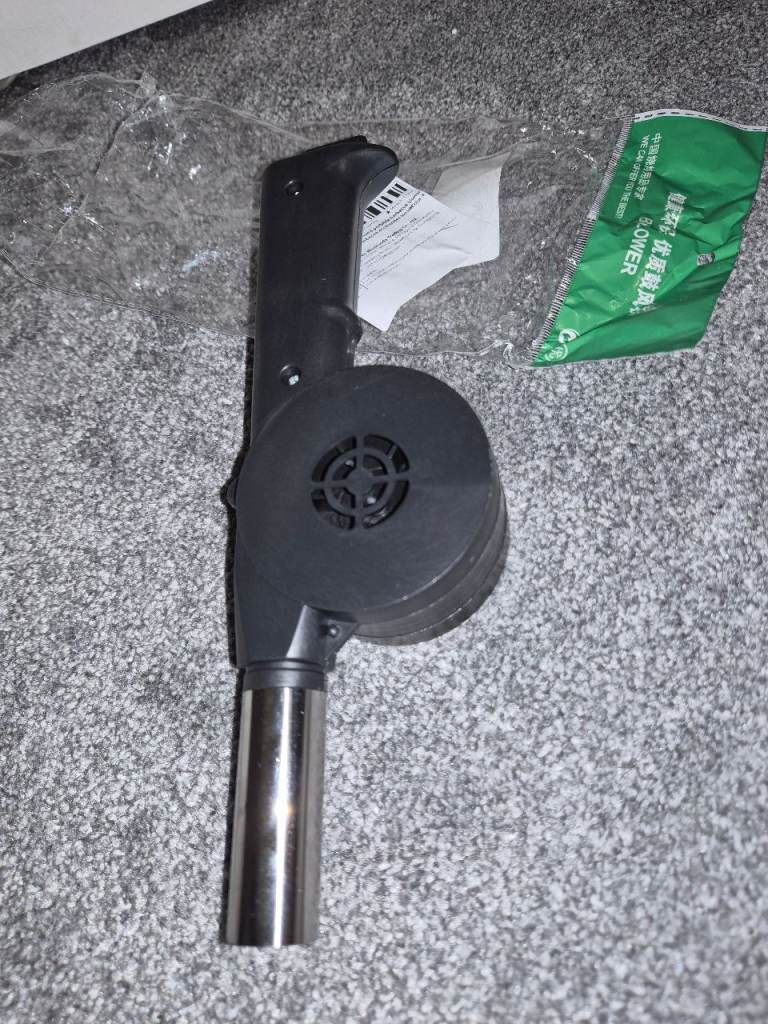Small hand blower for bbq coals. 