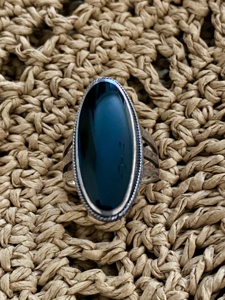 Beautiful Chunky Sterling Silver & Black Ring