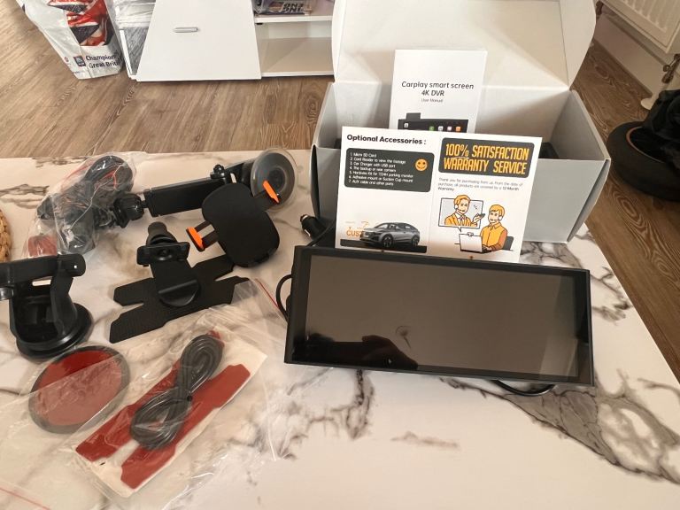 Smart Screen 4K Dashcam + Rear View Camera – CarPlay / Android Auto