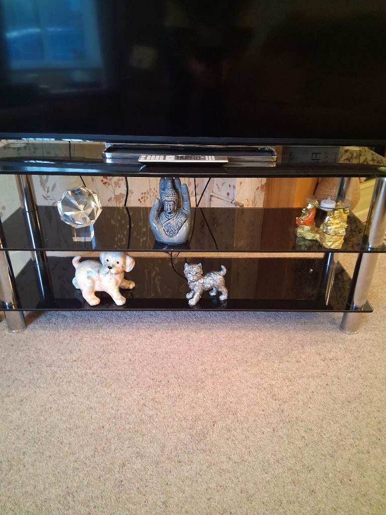 Black glass tv stand for sale 