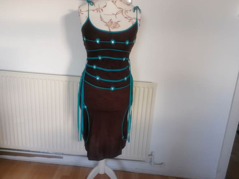  Vintage 00's BRAHMALOKA Summer Cotton Dress. Ex Cond. Size : S 