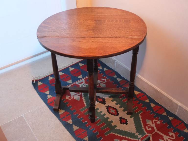 Vintage (Edwardian or Victorian) small folding round side table