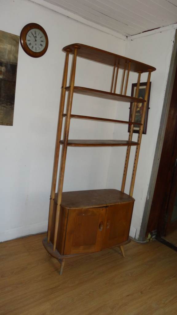 Vintage  Ercol Giraffe Bookcase Room Divider Etagere Display Shelves