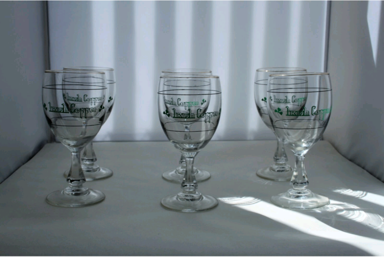 Vintage 6 x Irish Coffee Glasses Set