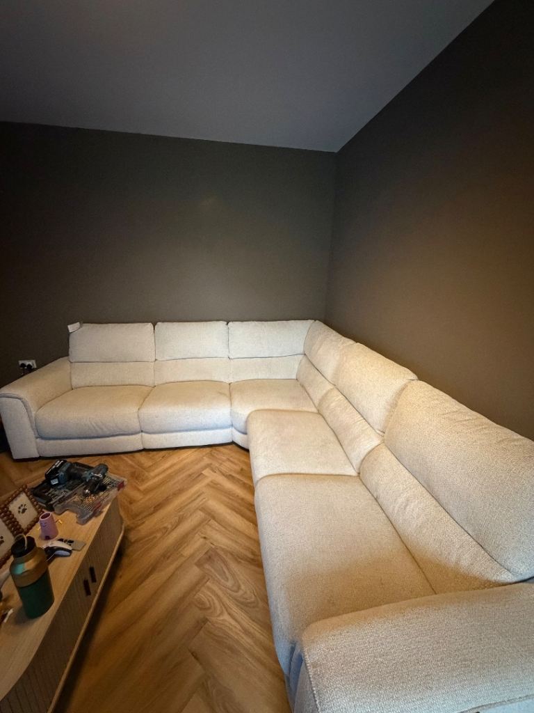 1 Year Old DFS Ronan Electric Recliner Corner Sofa - Beige, As Good As New