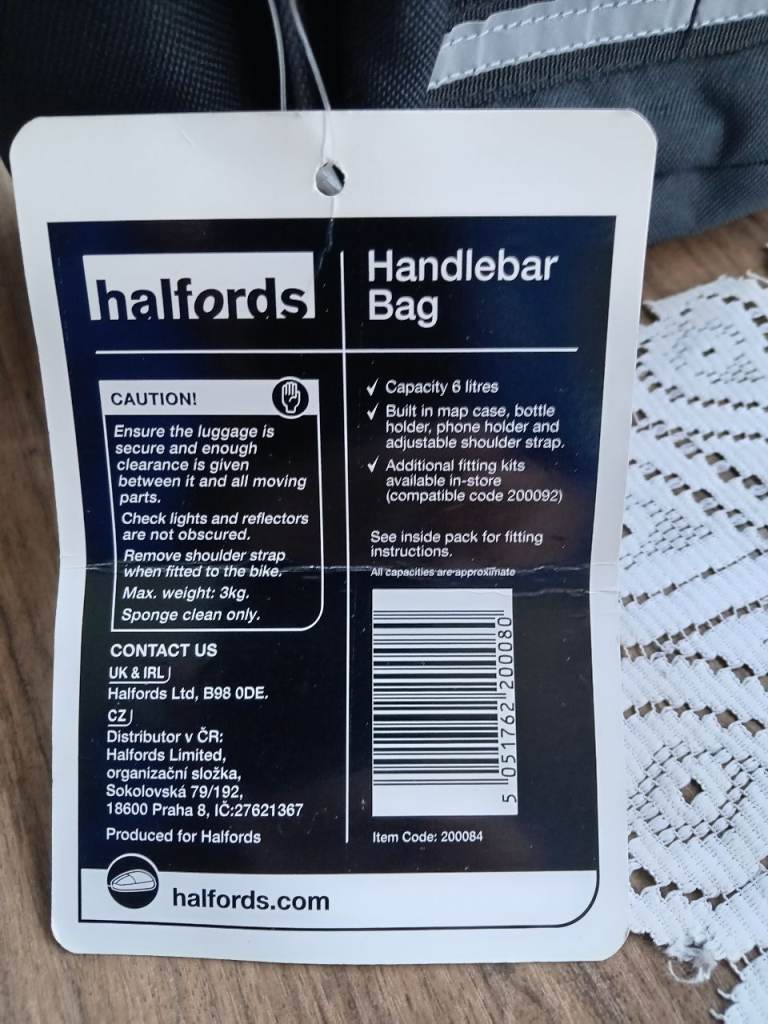 Halfords Handlebar Bag
