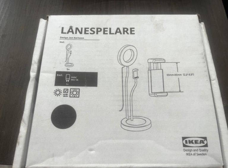 IKEA LÅNESPELARE Ring Light with Phone Holder – New in Box