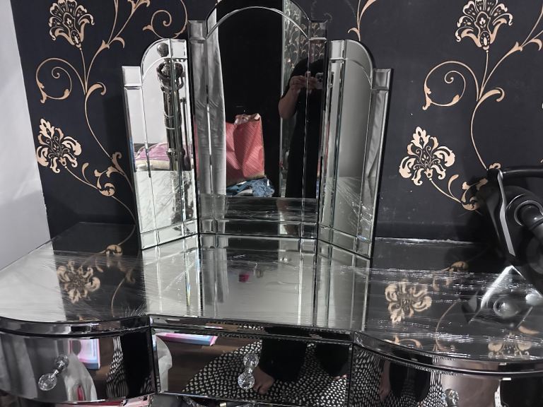 image for All glass Canzano 3 drawer dressing table