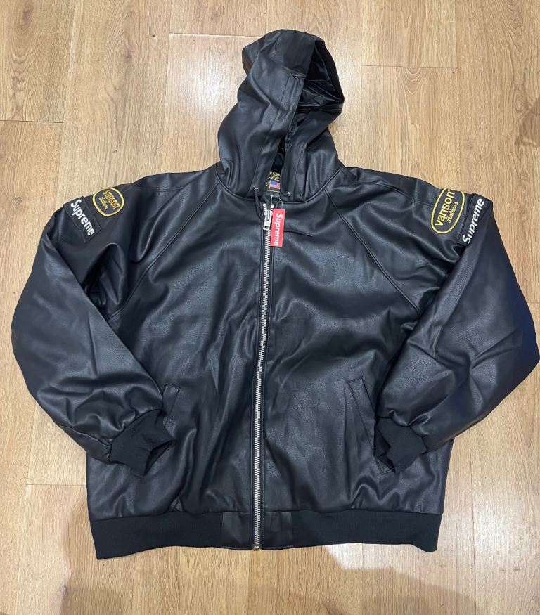image for Supreme x Vanson leather hooded jacket 