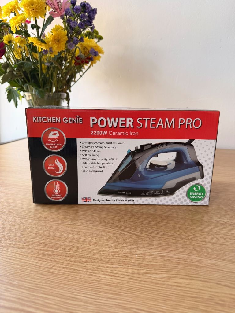 Brand New Kitchen Genie Power Steam Pro Pressing Iron 2200W