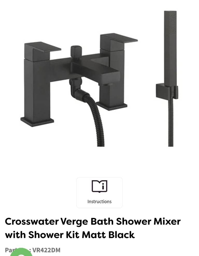 CROSSWATER BATH MIXER SHOWER AND BASIN TAP MATT BLACK BRAND NEW VR422DM VR110DNM 