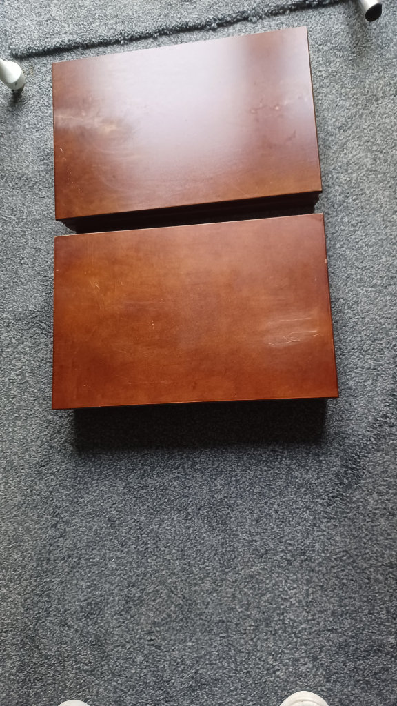 Vintage teak knife fork  boxes 