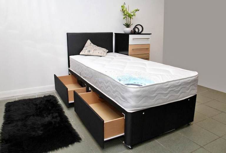 Same Day Delivery - Single Bed With Mattress - Uk Free & Fast Delivery 