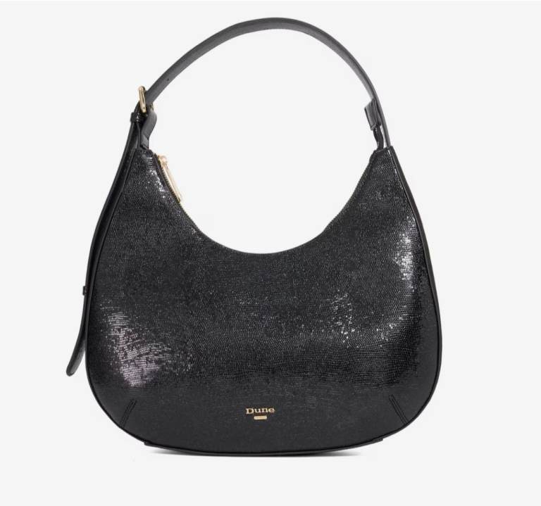 Dune Black Leather Shoulder Bag - As Good As New