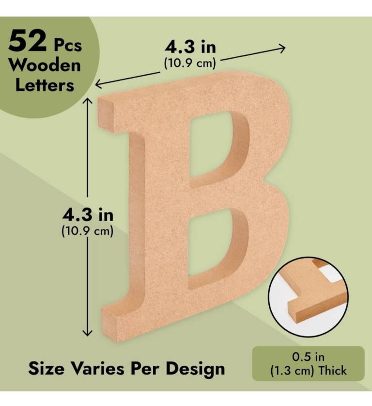 Bnib MDF large letters. Plain. See Description For Price. 