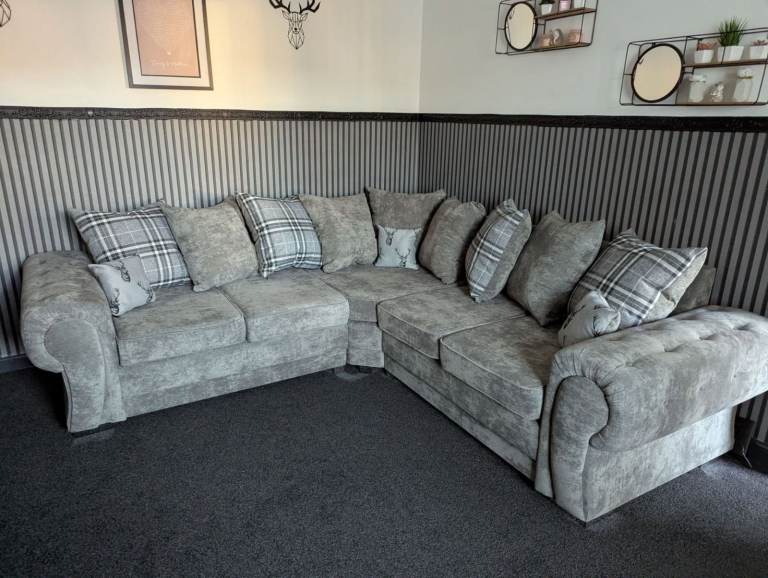 ✨ Beige Corner Sofa | Velvet John Lewis Style