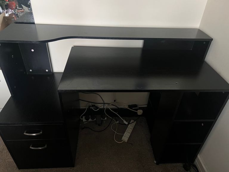 image for Black wooden office desk