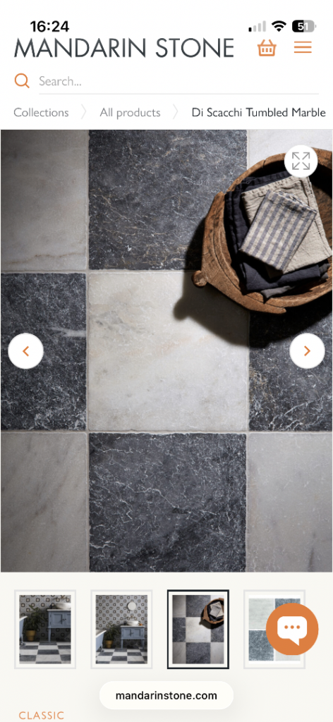 Di Scacchi Mandarin Stone Tumbled Marble Floor Tiles 305 X 305 X 10