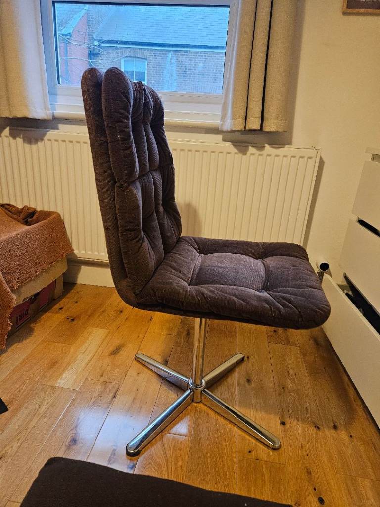 Suede brown chair mid century