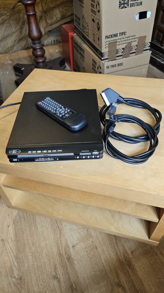 Sunvision DVD Player with Remote and Cables – Good Condition
