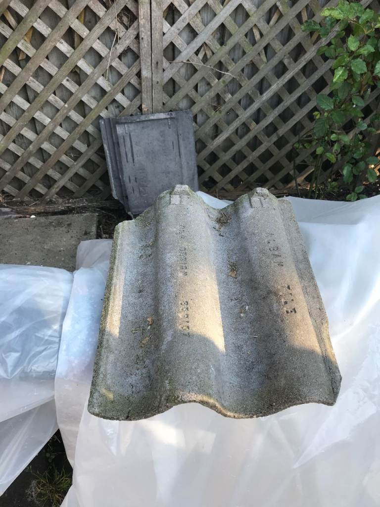 65 Reclaimed Alban High Profile Contour Grey Concrete Roofing Tiles Reg Debion 858167