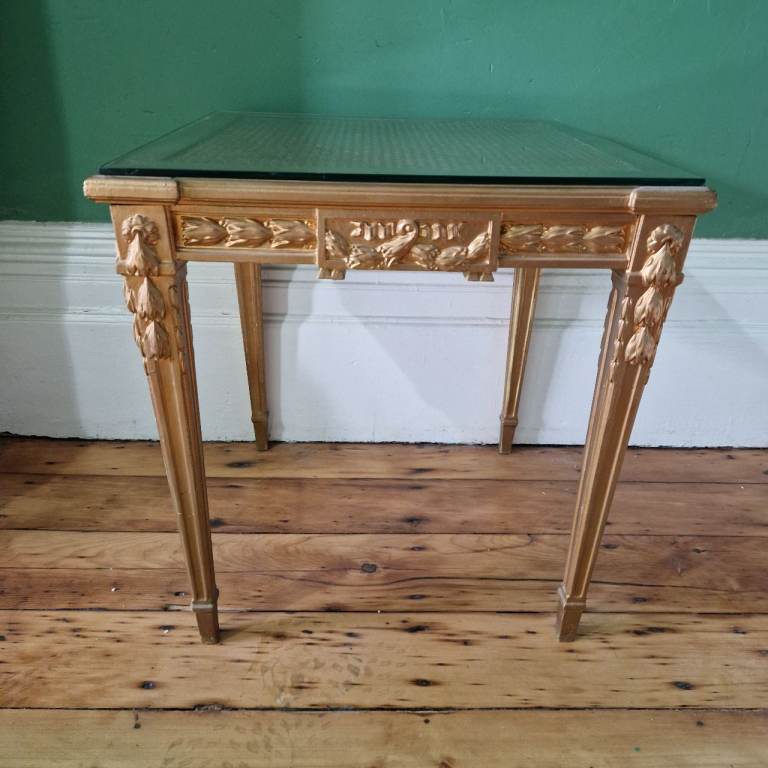 Antique Glass Top Table 57 x 53 x 53cm
