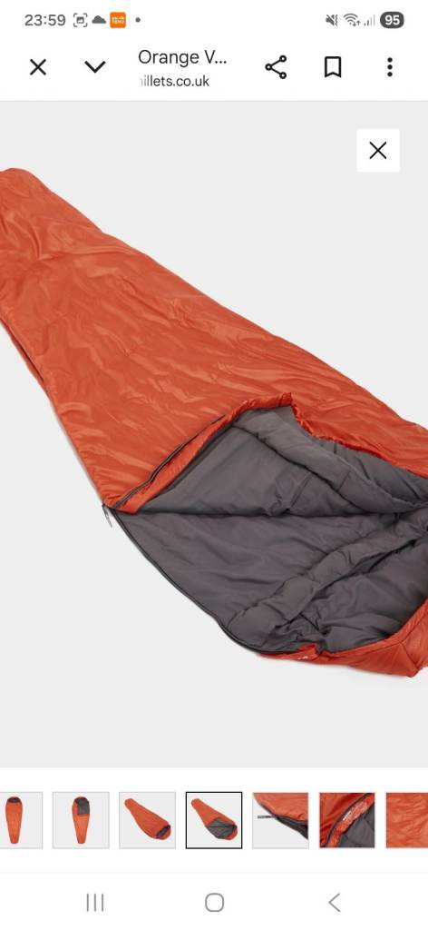 Vango Venom 300 Sleeping Bag - Orange, New