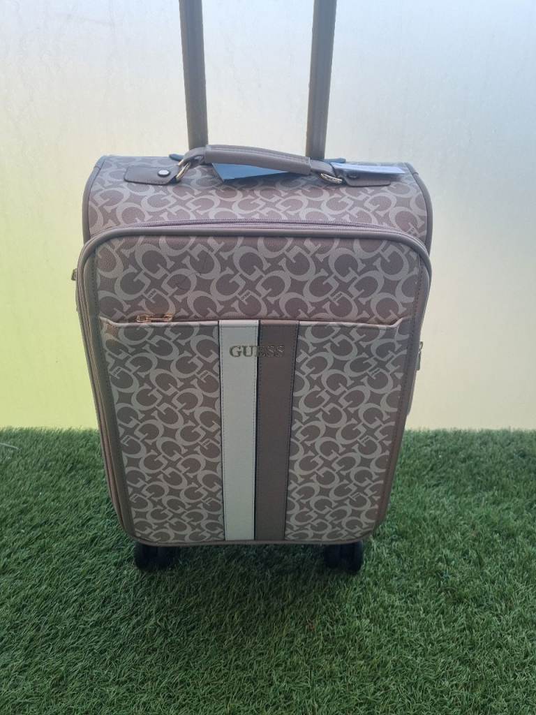 New Guess Beige Cabin Suitcase - Small Trolley Bag
