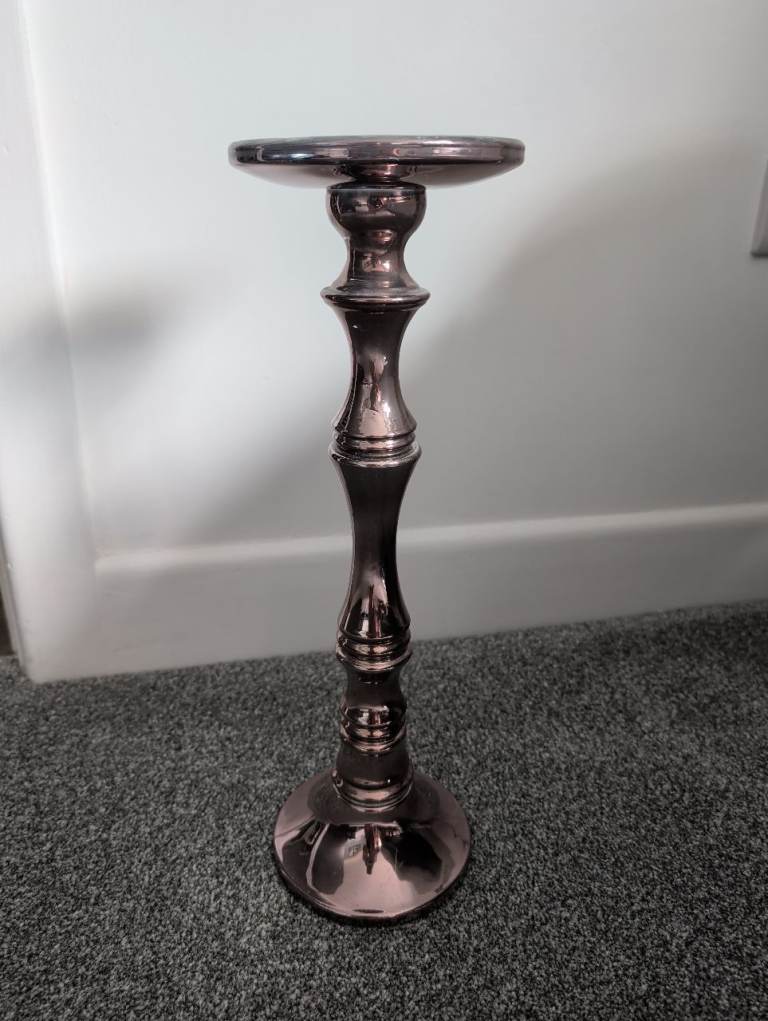 Rose Gold Metal Candle Holder - Good Condition