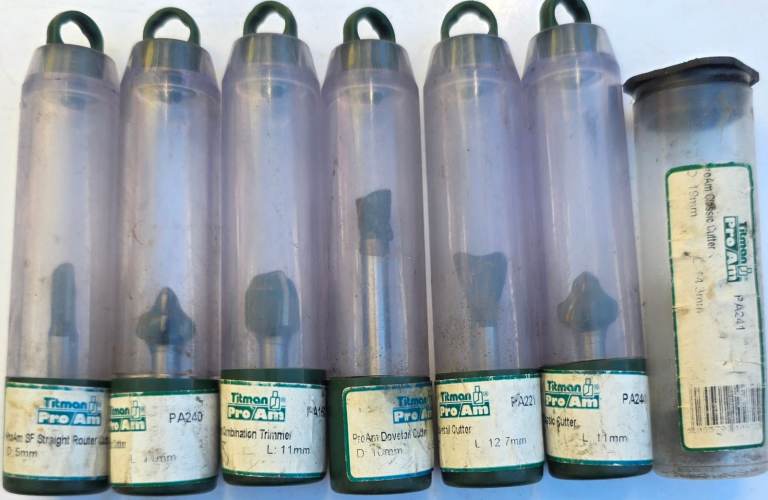 TITMAN PROFESSIONAL ROUTER BITS x7. DETAILS ARE IN DESCRIPTION.