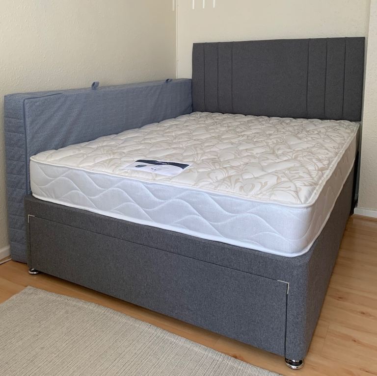 Double bed divan bases with large drawer for sale with headboard