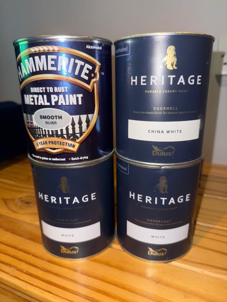4 x 750ml paints Hammerite Dulux Heritage