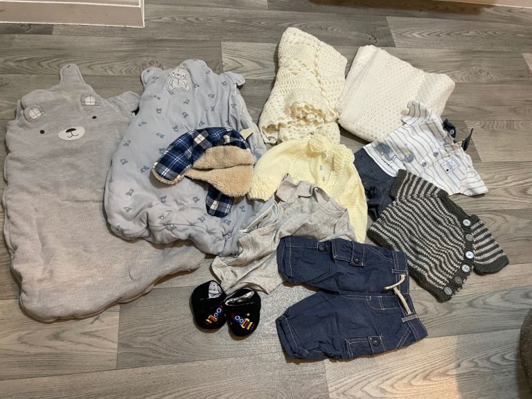 Baby clothes and sleep bag bundle age 0-3 months