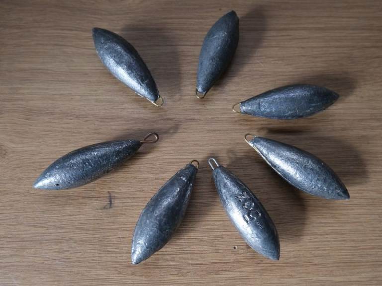 Sea fishing lead weights.