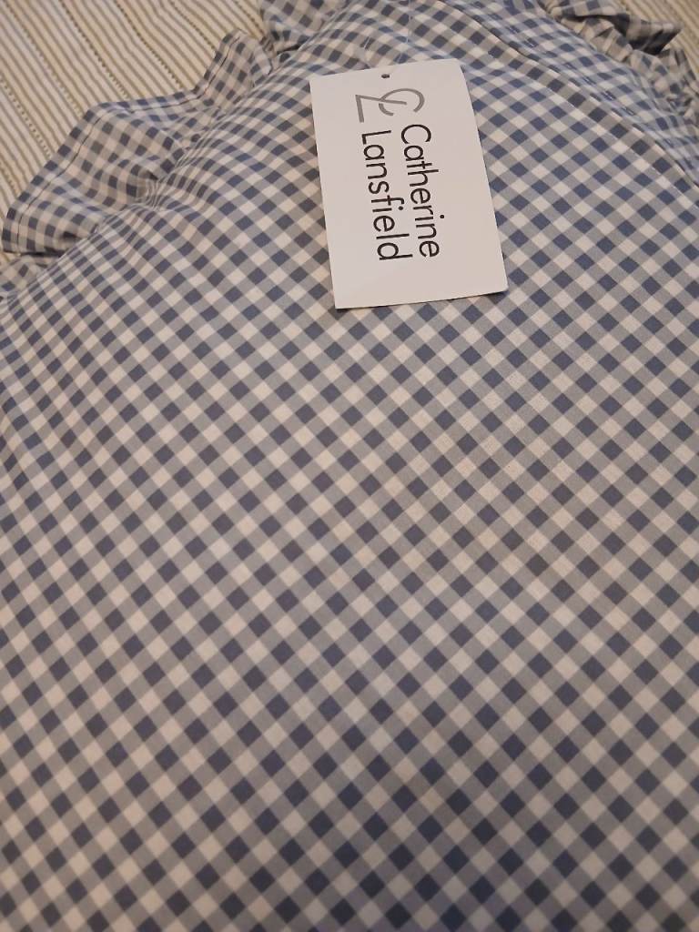 Blue &white checked cushion brand new with tag